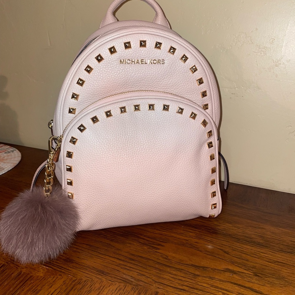 Michael Kors Blush Backpack with Gold Studs - Picture 4 of 9
